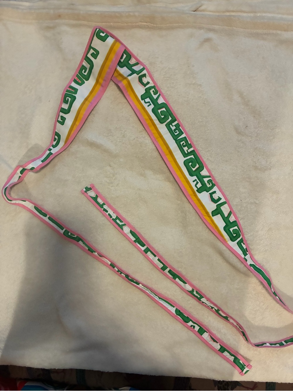 House of MBR NWOT Belt Scarf in Pink, Green and Yellow Obie